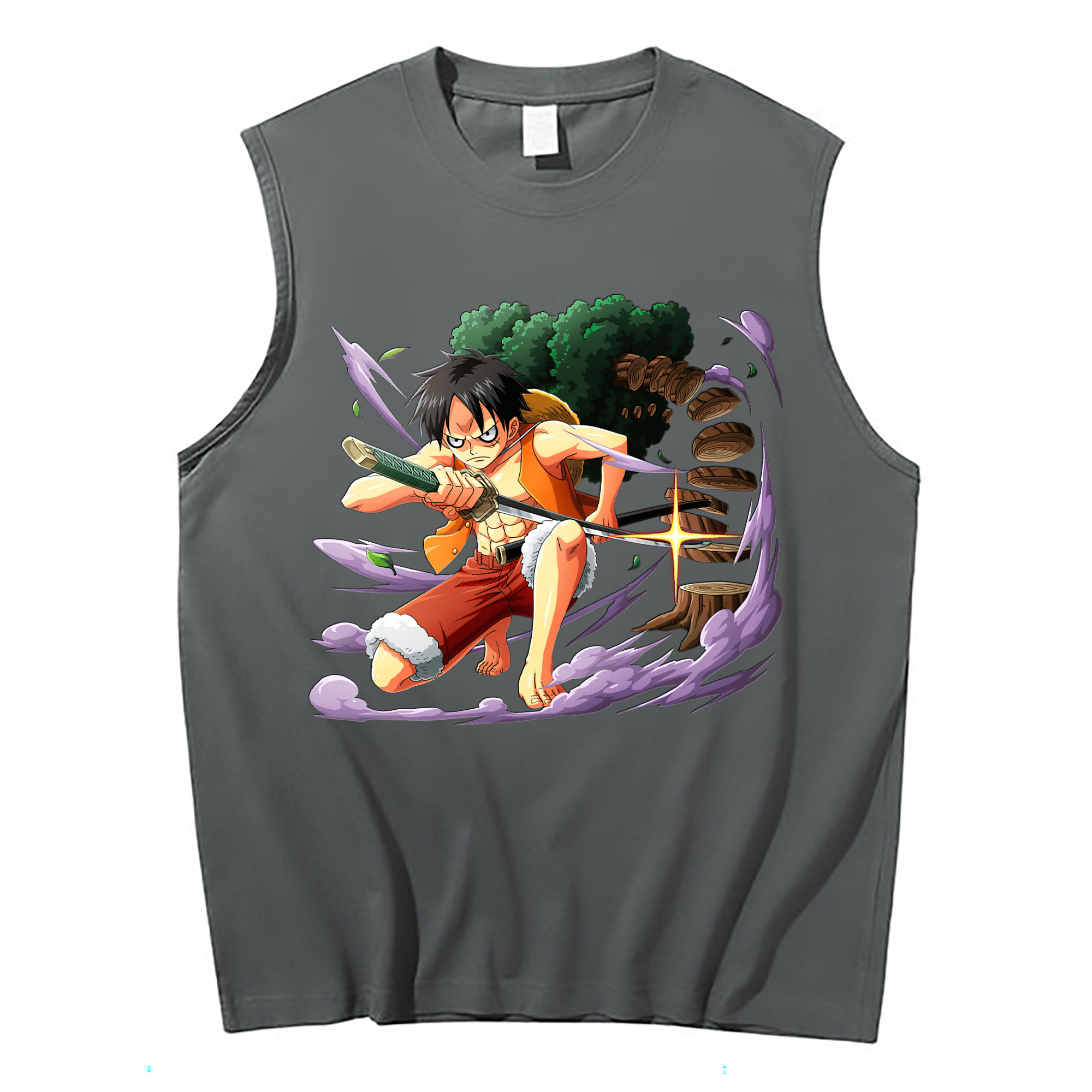 ワンピース モンキー・D・ルフィ ONE PIECE Monkey D. Luffy コットン100％タンクトップ（フロントプリント）